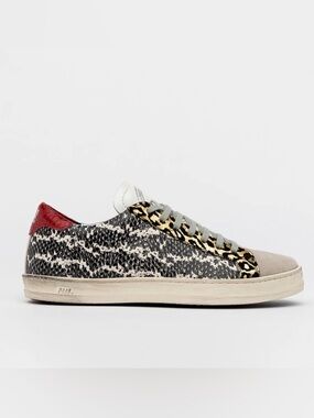 P448 John Snake-Print Low Top Lace-Up Sneakers Womens Size EU38 US7.5